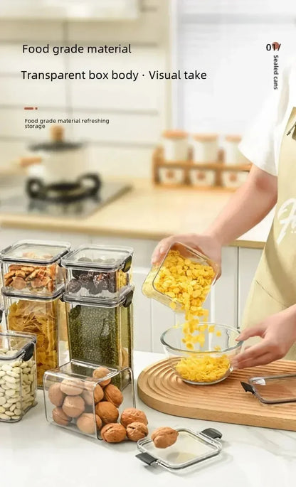 Kitchen Sealed Jars Multigrain Snack Storage Box For Dried Fruit Dried Goods Sealed Container Plastic Moisture Proof Boxes Can