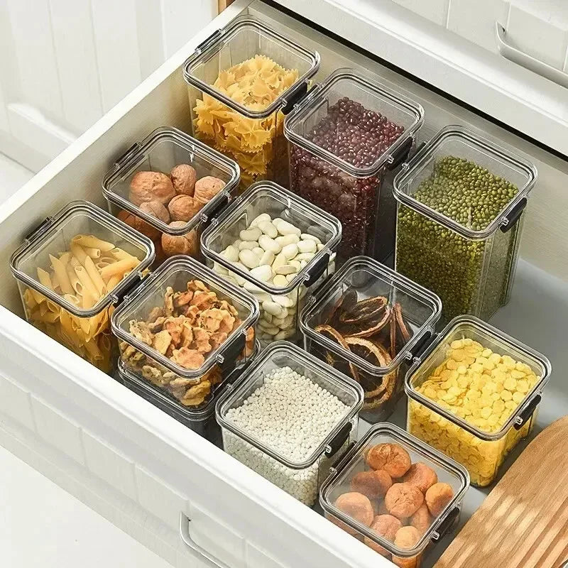 Kitchen Sealed Jars Multigrain Snack Storage Box For Dried Fruit Dried Goods Sealed Container Plastic Moisture Proof Boxes Can