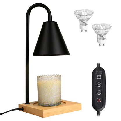 Candle Warmer Lamp for Jar Candles White Candle Warmer Lamp with Timer 2H/4H/8H Nightstand Lamp for Bedroom