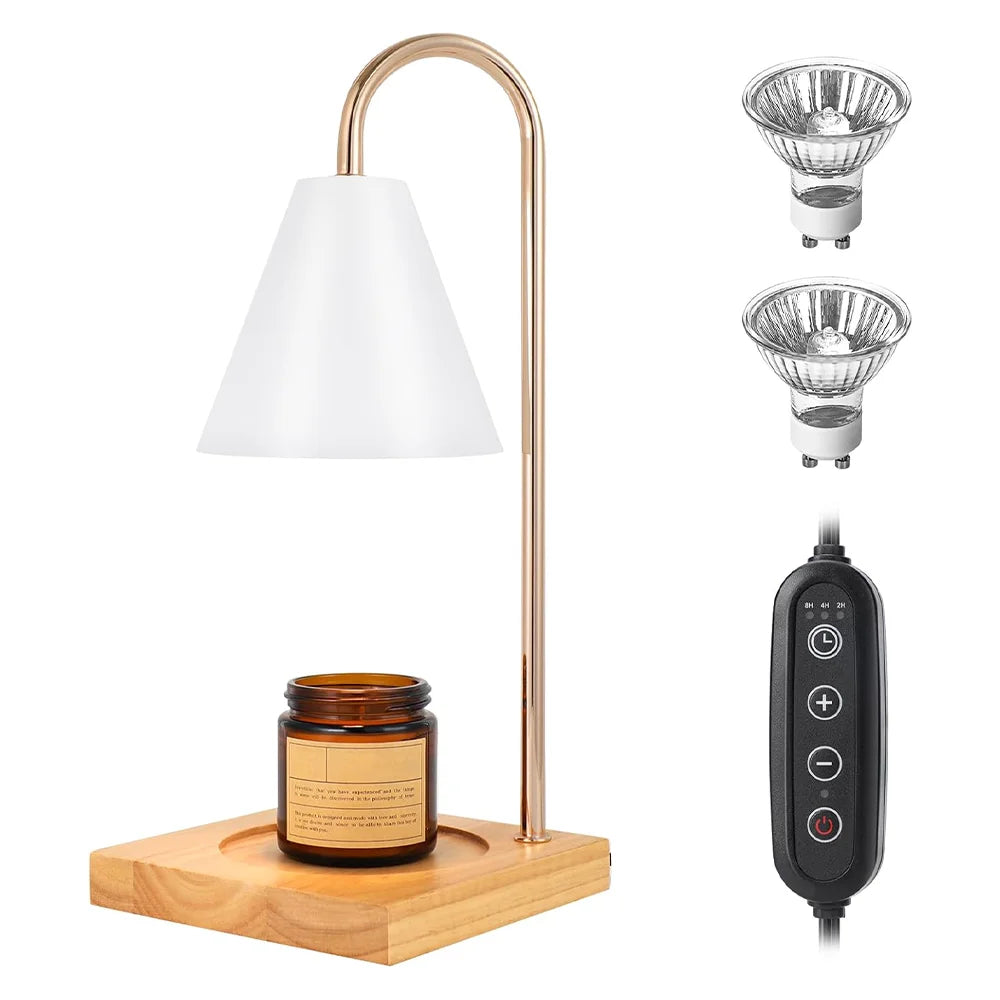 Candle Warmer Lamp for Jar Candles White Candle Warmer Lamp with Timer 2H/4H/8H Nightstand Lamp for Bedroom