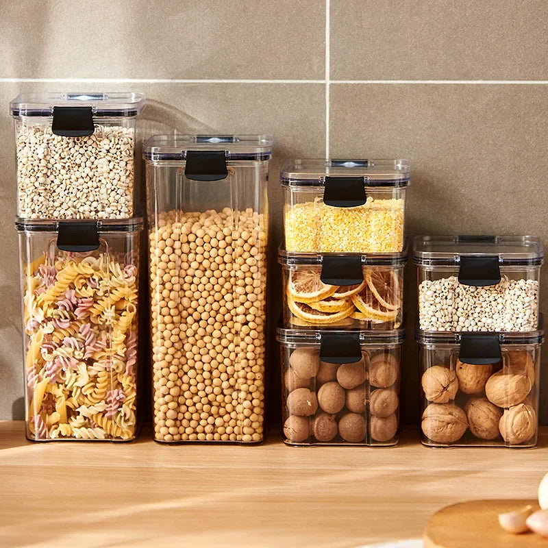 Kitchen Sealed Jars Multigrain Snack Storage Box For Dried Fruit Dried Goods Sealed Container Plastic Moisture Proof Boxes Can